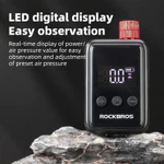 Rockbros Máy Bơm Mini Điện Có Đồng Hồ Đo 150PSI Nhẹ AV / FV Sạc Nhanh Hợp Kim Nhôm Xe Đạp Điện Nhỏ Máy Bơm Không Khí MTB Xe Đạp Đường Bộ Phụ Kiện — ảnh 4