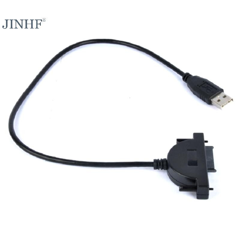 JINHF Hot 1 Cái USB 2.0 Sang Sata II 7 + 6 13Pin Adapter Cho Notebook CD / DVD ROM Slimline Drive Chuyển Đổi Cáp Vít Phong Cách ổn định HOT