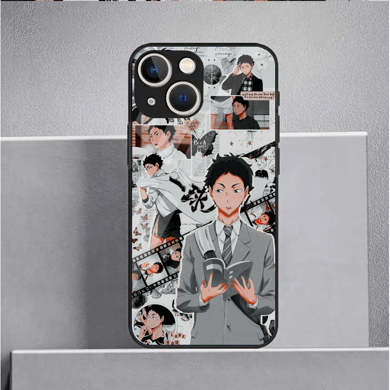 Ốp Điện Thoại Di Động Kính Cường Lực Haikyuu 04 Cho iPhone 16 15 14 13 12 11 Pro XS Max Plus Mini X XR 8 7 6s SE2 / 3