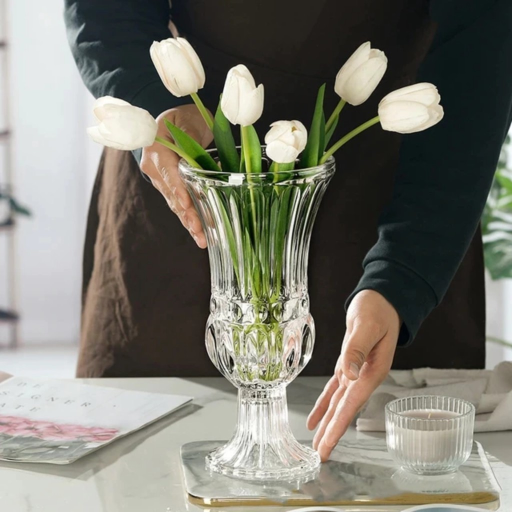 Lọ cắm hoa thuỷ tinh MÃ 131,25CM - 30CM - Bình thuỷ tinh trụ tròn loại dày dáng cao trong suốt cao cấp