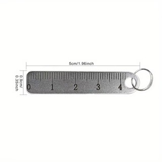 Móc khóa thước kim loại MEGOCE, Thước Mini cỡ nhỏ chống mất, Móc khóa bằng thép không gỉ cầm tay Đồ dùng văn phòng