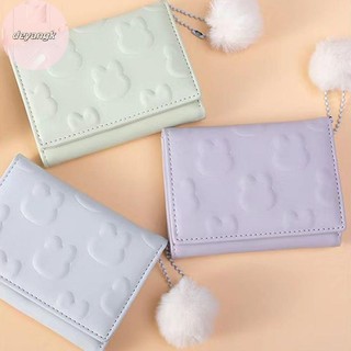Deyangk Hoạt Hình Ví Nhỏ Dễ Thương Hàn Quốc Ví Ngắn Nữ Màu Trơn Họa Tiết Dễ Thương Đơn Giản Nhiều Thẻ Túi Zero Ví VN