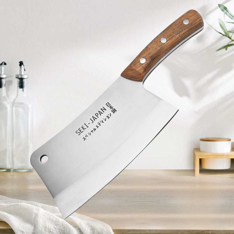 Dao Chặt Xương Seki Japan Làm Bằng Inox Sắc Sạch Sẽ Bền Bỉ | Dao Chặt Gà Vịt Băm Thịt An Toàn Sử Dụng