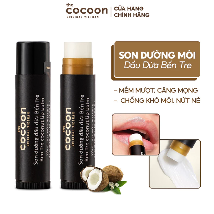 Son Dưỡng Môi Dầu Dừa Bến Tre Cocoon Ben Tre Coconut Lip Balm 5g