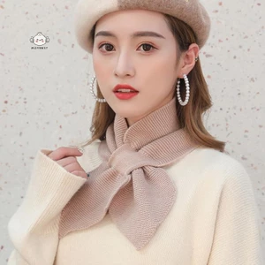 Maybest Khăn nơ mùa thu đông đa năng Khăn quàng cổ mềm mại dành cho nữ Cô gái Khăn quàng cổ ấm áp thời trang Màu trơn Khăn ấm áp mềm mại {VN}