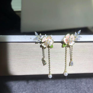 Siêu Cổ Tích Rừng Phong Cách Bướm Bông Tai Hoa Nữ Thời Trang Nhỏ Tươi Tính Khí Bông Tai Độc Đáo Tính Khí Tua Rua Bông Tai