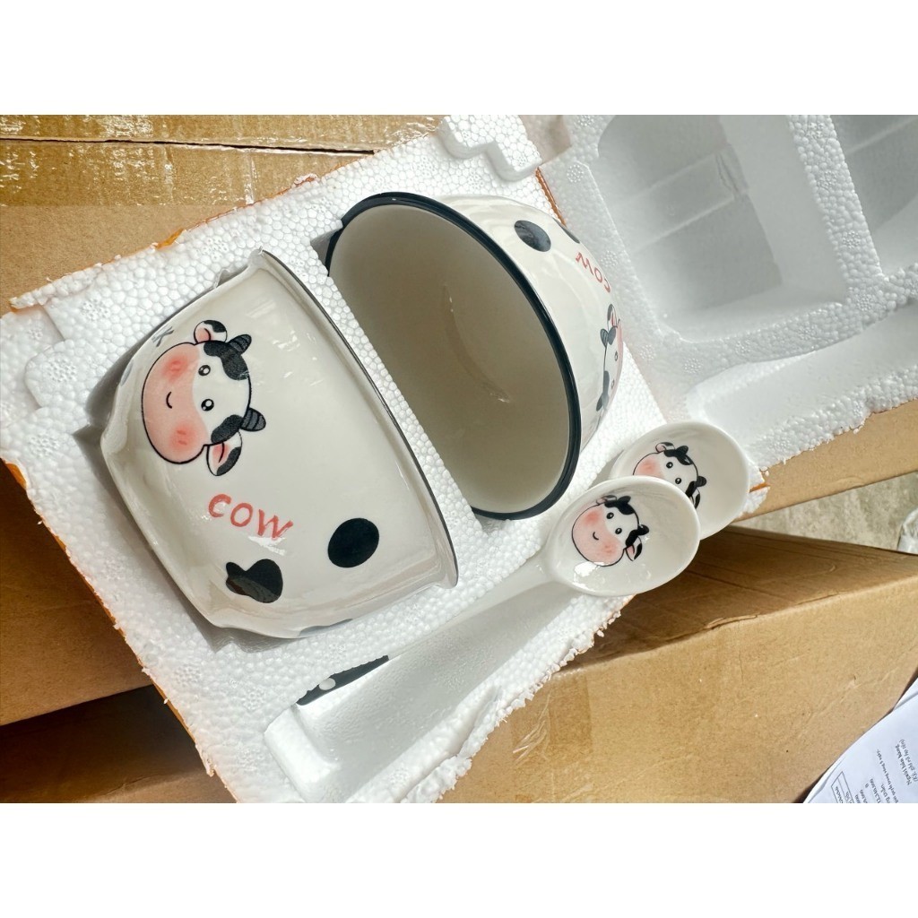 Set 2 Bát Ăn Cơm Bằng Sứ Hình GẤU TRÚC CuTe