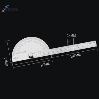 YOWEI 180 Độ Protractor Kim Loại Góc Finder Goniometer Thước Góc Dụng Cụ Chế Biến Gỗ VN