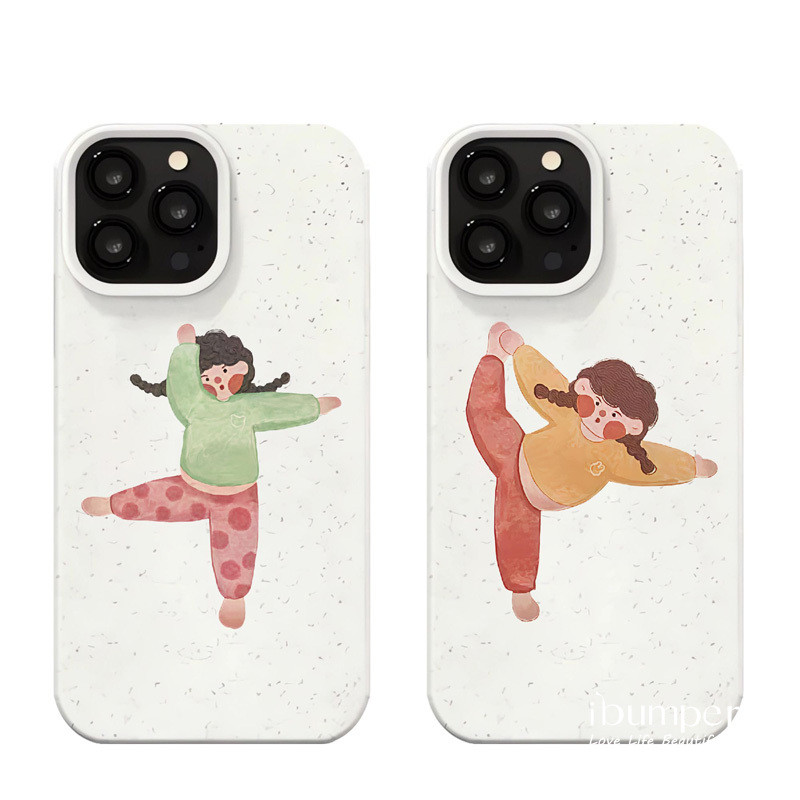 ibumpers Ốp Lưng IPhone Họa Tiết Cô Gái Dễ Thương Đơn Giản Cho IPhone 16 15 14 12 13 11 Pro Max IP 7 8 Plus X XS XR Ốp Điện Thoại Silicon Mềm Chống Sốc