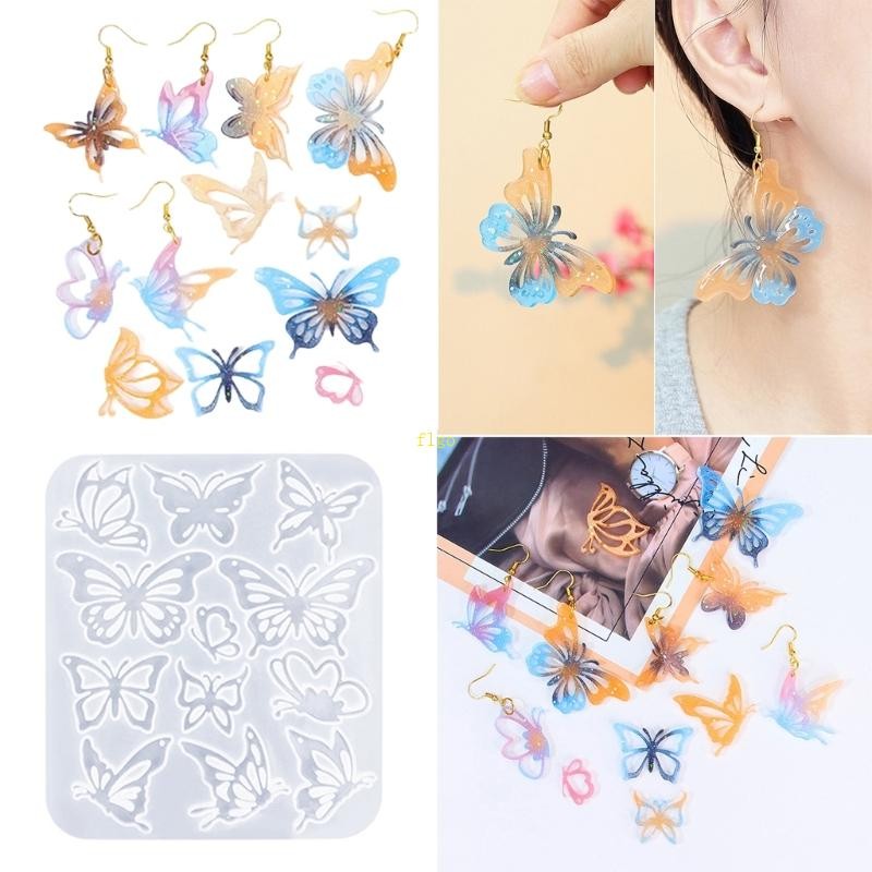Flgo Bông Tai Thời Trang Khuôn Silicon Tùy Chỉnh Bướm Earwear Khuôn Trang Sức Khuôn