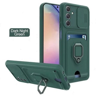 Ốp ống kính trượt cho Samsung Galaxy A56 A36 A26 A16 galaxya56 galaxya36 A 56 36 5g Ốp điện thoại chống sốc Ốp Vòng giá đỡ Ốp lưng mềm có khe đựng thẻ bảo vệ máy ảnh Stent