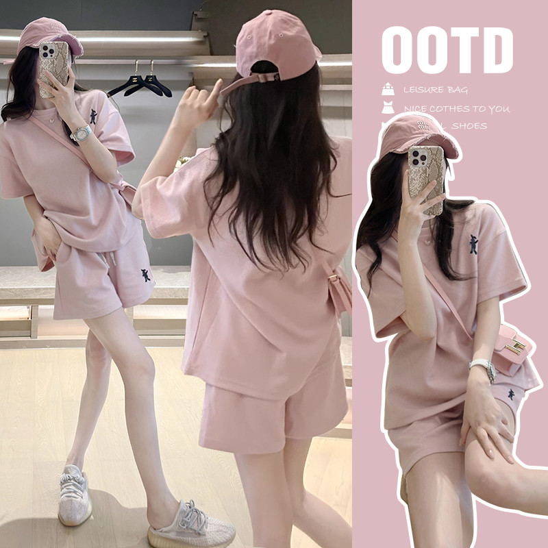 Bộ đồ bà bầu Quần Short nâng bụng mùa hè + Bộ đồ hai mảnh ngắn tay