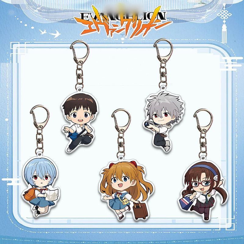 HK1 NEON GENESIS EVANGELION Acrylic Móc Khóa Ba Lô Mặt Dây Chuyền Túi Phụ Kiện EVA Anime Ngoại Vi KH1