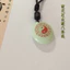 Đạo giáo Cinnabar Red Tai Chi Bát Quái Mặt Dây chuyền Mặt Dây chuyền Đá huỳnh quang Phát sáng Bảo vệ Bình an Đá dạ quang Đạo giáo Phong cách Cổ Đại