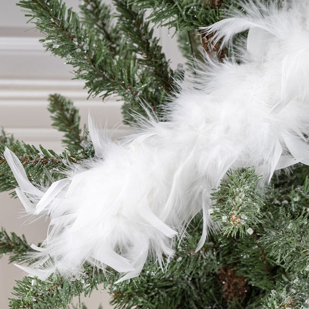 [Smellshi] Chim công trắng nhân tạo Trang trí cây thông Noel Lông vũ mô phỏng chim