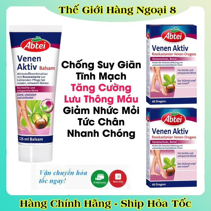 [DATE MỚI ĐỦ BILL] Kem bôi Và Viên Uống Abtei Giãn Tĩnh Mạch của Đức