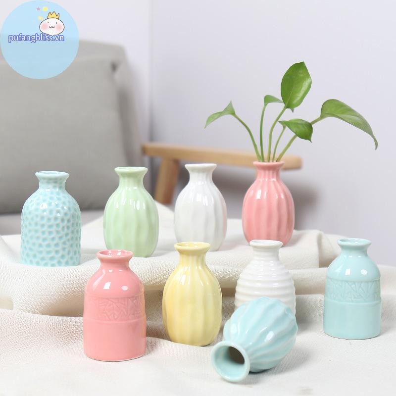 Pufangbliss Ins Gốm Sứ Bình Hoa Bắc Âu Bình Sáng Tạo Trang Trí Phòng Hoa Chai Chậu Bàn Trang Trí Bình Nhiều Màu Sắc VN