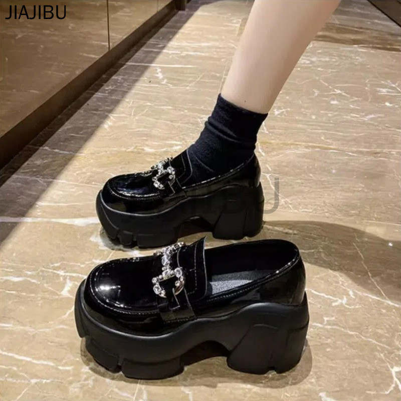 Giày Da Gót Dày Màu Trắng Phong Cách Anh Quốc Giày Nữ Chất Lượng Cao Non-slip Round-toed Muffin Sole Doll Shoes Korean Fashion Platform Mary Jane Shoes Giày Học Sinh Cao Gót Màu Đen Giày Lolita Đồng Phục JK Nhật Bản Giày Công Chúa Đế Mềm Kiểu Pháp