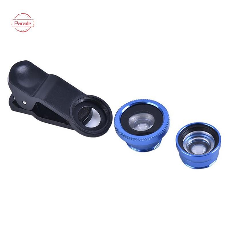 Parade 3In1 Ống Kính Điện Thoại Camera Chung Cho Điện Thoại Thông Minh Góc Rộng Ống Kính Mắt Cá Và Kẹp Bộ Camera Macro Cho Điện Thoại Di Động Đa Năng VN