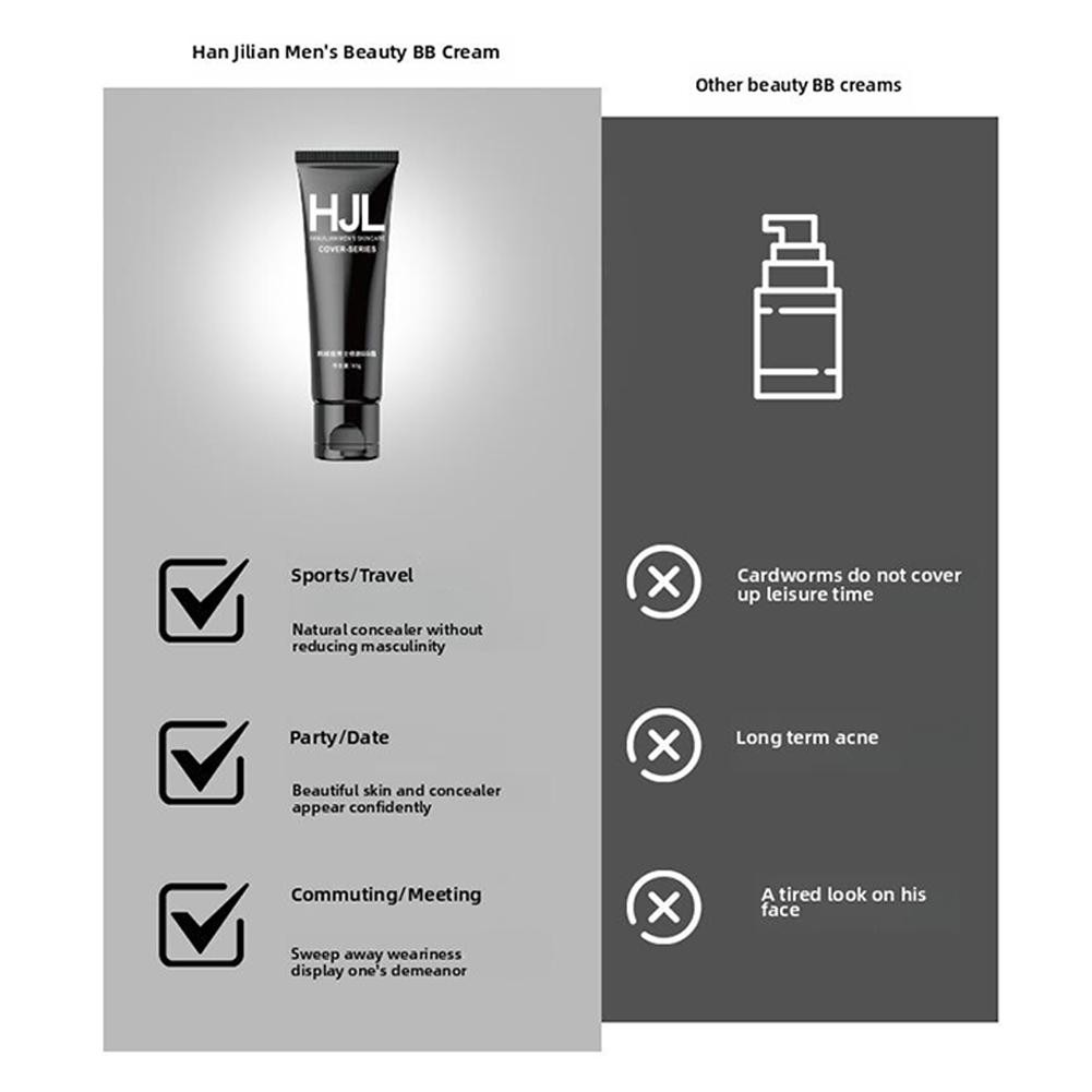 Nam BB Cream Nam Kem Che Khuyết Điểm Tone-Up Kem Lười Dưỡng Ẩm Mặt Kem Kiểm Soát Dầu Thu Nhỏ Lỗ Chân Lông Làm Mới Tự Nhiên