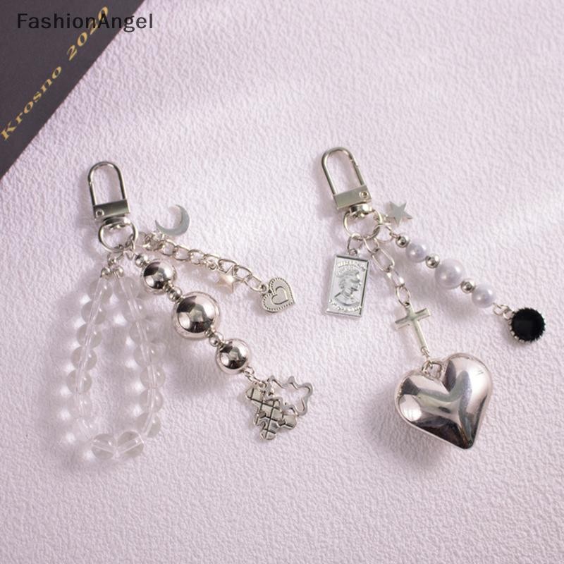 Fashionangel Độc Đáo Mát Mặt Trăng Trái Tim Gấu Động Vật Móc Khóa Móc Khóa Dành Cho Nữ Punk Ngôi Sao Chữ Thập Hạt Trong Suốt Túi Hộp Chìa Khóa Ô Tô Điện Thoại Phụ Kiện VN