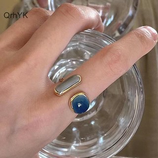 Nhà Máy Thời Trang Vintage Nhiều Màu Sắc Nhỏ Giọt Glaze Mở Nhẫn Cho Nữ Thiết Kế Mới Tính Khí Kim Loại Hình Học Vòng Tròn Trang Sức Phụ Kiện QrhYK