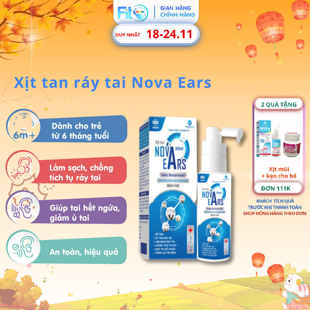 Dịch Tan Ráy Tai Fito Junior Nova Ears, Hỗ Trợ Giảm Ngứa, Thính Lực Ổn ...