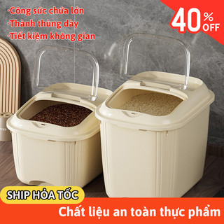 Hộp Đựng Gạo Bunnies Cao Cấp, Dung Tích Lớn, Nắp Đậy Chắc Chắn, Ngăn Côn Trùng, Gọn Gàng Tiện Lợi