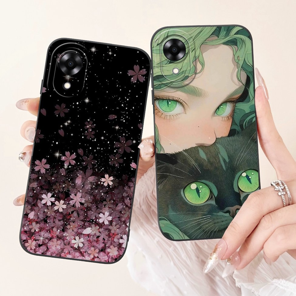 Ốp lưng Oppo A17 CPH2477 A17k CPH2471 Hoa Bướm Thẩm Mỹ Thời Trang Mèo Dễ Thương Bé Gái Ốp lưng Oppo A17k Chống Sốc