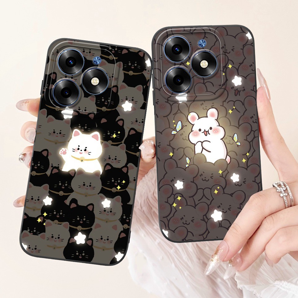 Dành Cho Tecno Spark Go 2024 BG6 Ốp Lưng Gấu Trúc Thỏ Hoạt Hình Vỏ Điện Thoại Silicon Mềm Mờ Tecno Spark 20C 20 KJ5 Vỏ BG7 BG6 POP 8 Vỏ