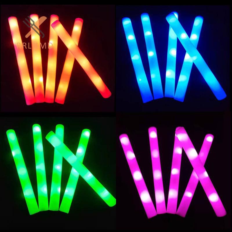 Rrlnmd 6 Cái Nhiều Màu Sắc LED Phát Sáng Gậy RGB LED Phát Sáng Bọt Dính Cổ Vũ Ống Ánh Sáng Tối Sinh Nhật Tiệc Cưới Cung Cấp MỚI