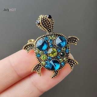 Julyhot Vintage Kim Cương Giả Rùa Động Vật Thổ Cẩm Cho Nữ Áo Chân Trang Sức Quà Tặng Massivedeals