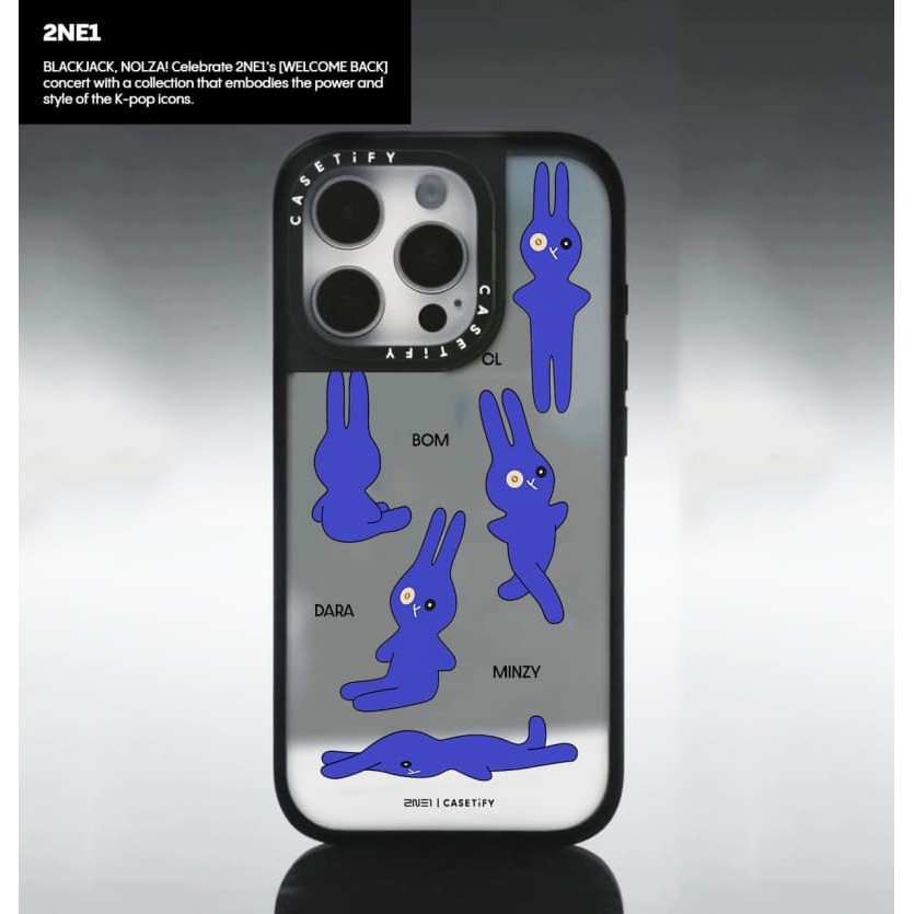Casetify X 2NE1 T 'AMT 'AMI Sticker Case hút từ tính Vỏ IPhone gương đen & bạc IPhone 16 15 14 13 12 Pro Max Plus Ốp lưng cứng có hộp khắc logo