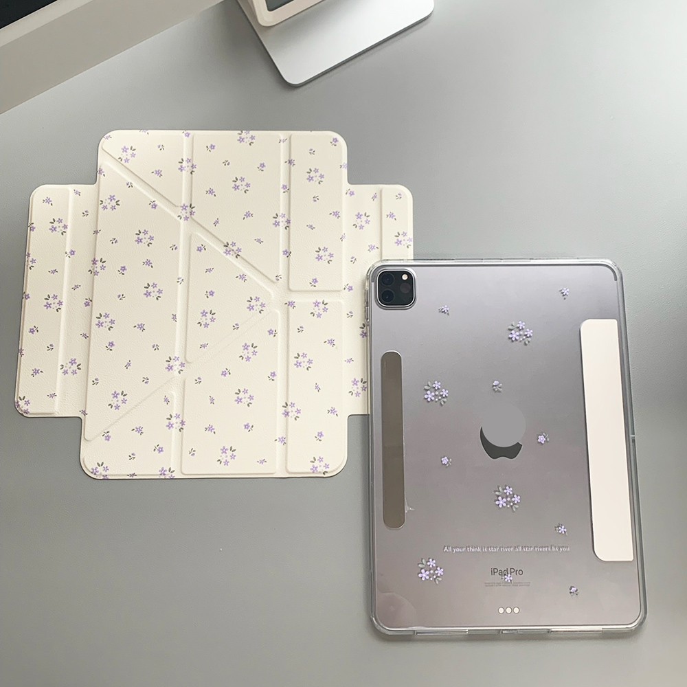 Vỏ Có Thể Tháo Rời Cho Mini6 Mini7 IPad 5 6 7 8 9 10th 11th A16 Air2 Air4 Air5 Air6 10.9 "Pro11 Pro12,9 2018 2020 2021 2022 Air M2 M3 Pro M4 11 13 2024 2025 Hoa Tím