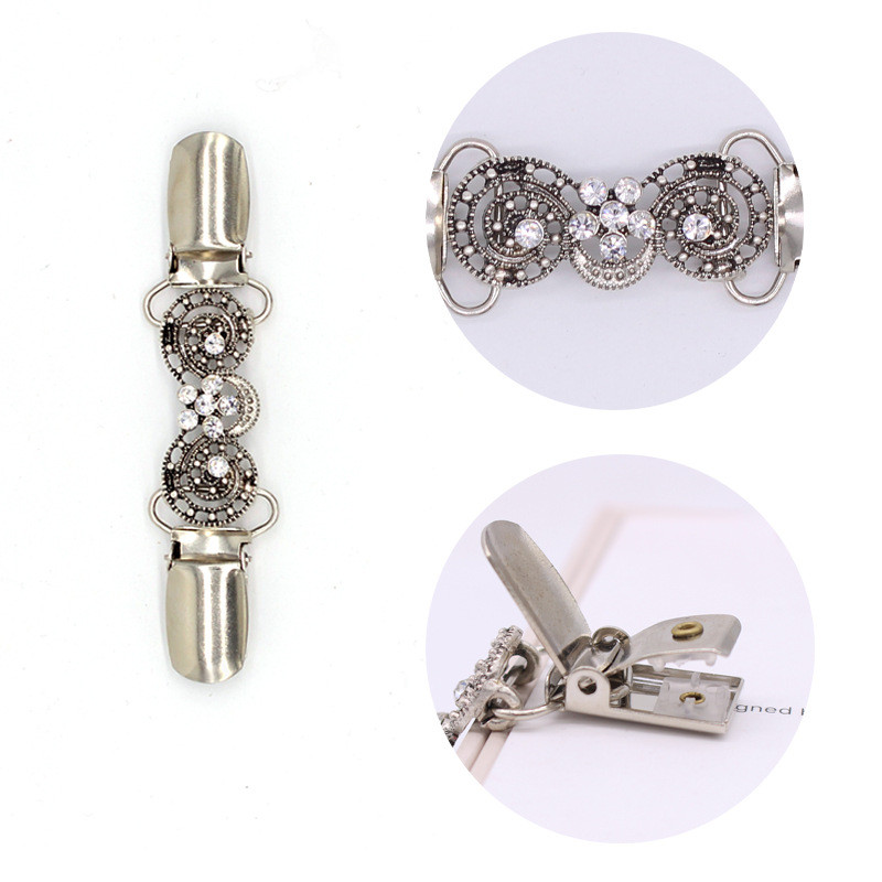 [Yunyuan] Mới Châu Âu Và Mỹ Xuân Hè Áo Len Retro Khăn Choàng Kẹp Cổ Khăn Kẹp Mỏ Vịt Kẹp Trâm Phụ Kiện