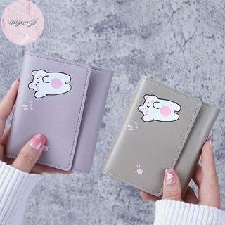Deyangk Nữ Ngắn Dễ Thương Ví Nhỏ Học Sinh Gấp Ba Hộp Đựng Thẻ Cô Gái Túi Đựng Thẻ Ví Đựng Tiền Xu Ví Nữ Túi Hoạt Hình VN