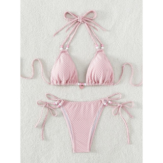 Đồ Bơi Nữ Chấm Dệt Trái Tim Dây Hai Mảnh Bikini Đồ Bơi