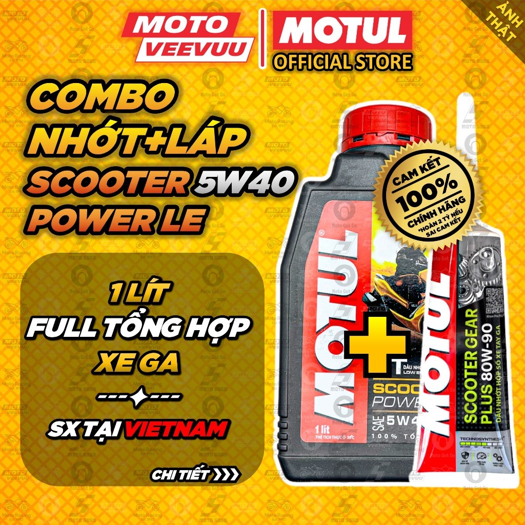 [MTVV] Dầu nhớt xe tay ga MOTUL SCOOTER POWER LE 4T 5W40 SN MB 1 Lít ...