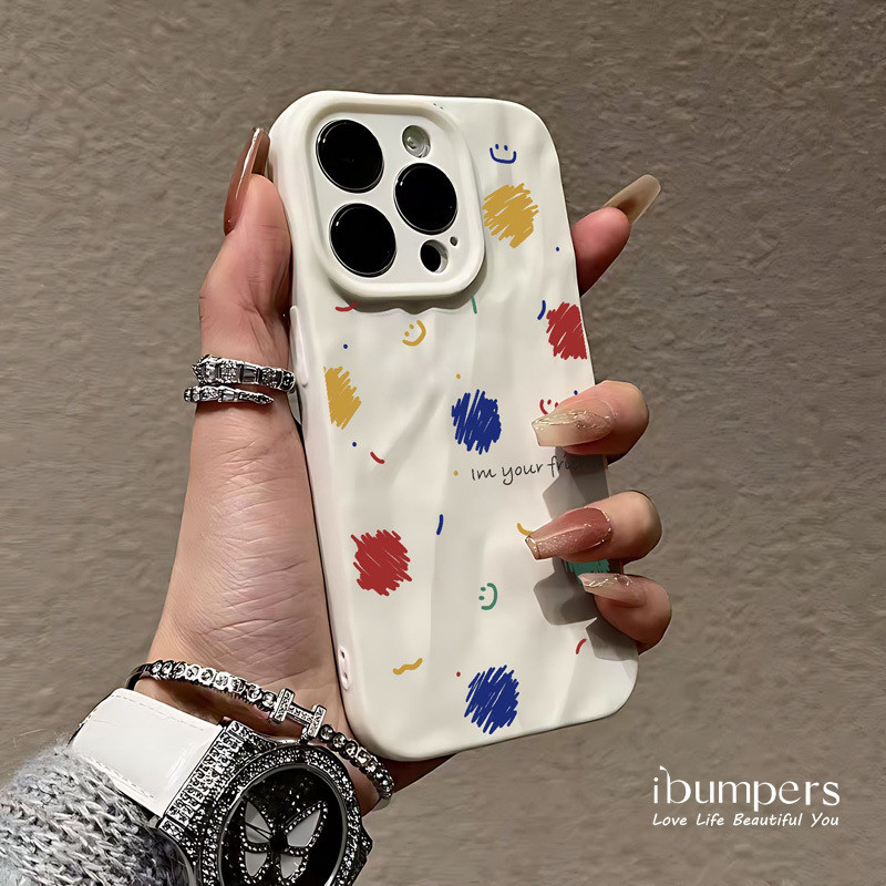 ibumpers Ốp Lưng IPhone Thời Trang Vui Nhộn Nhiều Màu Sắc Họa Tiết Cười Cho IPhone 16 15 14 12 13 11 Pro Max IP 7 8 Plus X XS XR Ốp Điện Thoại Silicon Mềm Chống Sốc