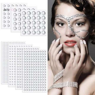 Julyhot Tự Dính Mặt Tóc Đá Quý Kim Cương Giả Pha Lê Miếng Dán Trang Sức Cơ Thể Nhãn Dán Trang Điểm Thủ Công Trang Trí Nhà Miếng Dán Massivedeals
