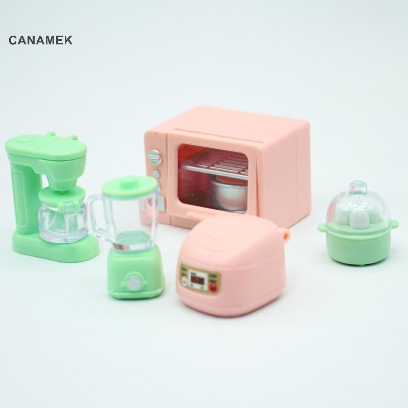Canamek Bộ dụng cụ nhà bếp mô phỏng 1/12 cho nhà búp bê: lò nướng, nồi cơm thu nhỏ