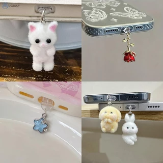[Jcaaap] Mặt dây chuyền cắm bụi điện thoại mèo sang trọng bằng nhựa Cao su mềm chống bụi cho phụ kiện điện thoại phổ thông Type-C [ISO]