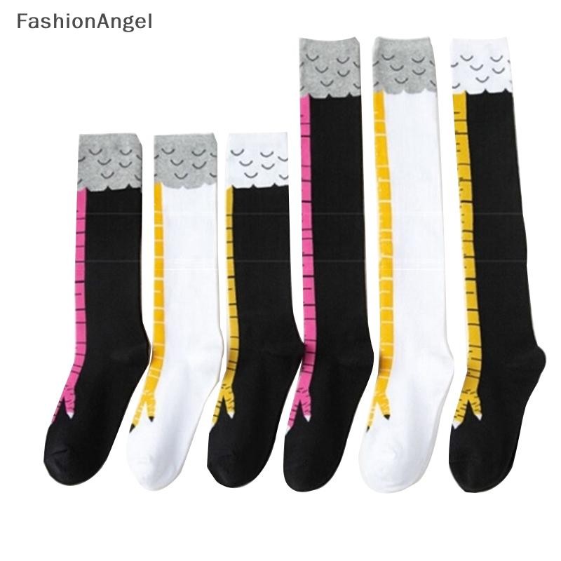 FashionAngel Gà Chân Tất Nữ Trên Đầu Gối Dài Tất Hoạt Hình Ngộ nghĩnh Cotton Chân Gà Móng Vuốt Nữ 3D In Đùi Tất Cao VN