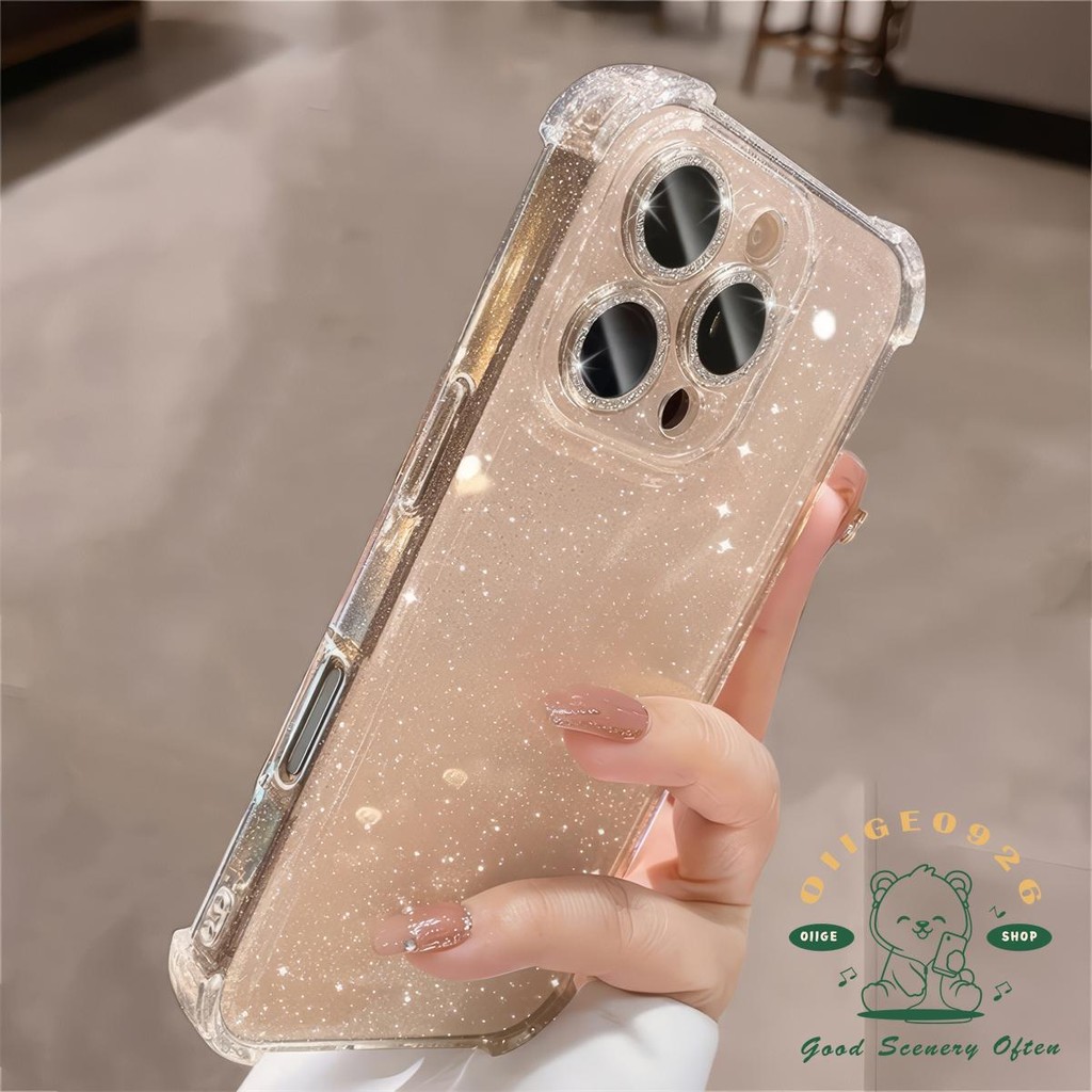 Mạ chống rơi túi khí lấp lánh Vỏ điện thoại iphone16 Pro Max 15 14 13 12 11 vỏ cho vỏ iPhone Vỏ mềm silicon TPU chống sốc