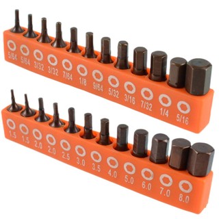 [Fuxin] 12 / 24 Bộ tuốc nơ vít lục giác từ tính 25mm 1 / 4in Mũi điều khiển chuôi lục giác