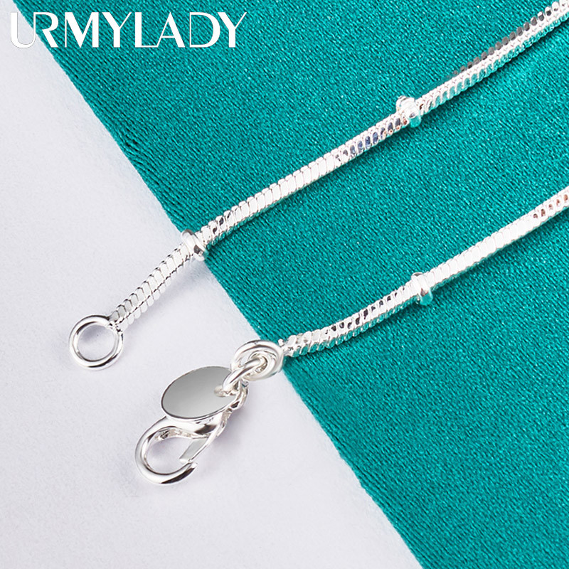 Dây chuyền và vòng tay bạc 925, dài 20cm, trang sức quyến rũ cho đám cưới và thời trang