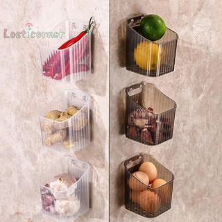 [Lostcorner] 1 Giỏ đựng đồ trong suốt tỏi nhà bếp Gừng và hành tây treo tường- Giá đựng đồ treo tường nhỏ [Mới]
