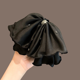 Kẹp tóc nơ lớn màu đen satin cảm giác cao cấp kẹp tóc buộc nửa sau đầu kẹp tóc đuôi ngựa khí chất trẻ em Phụ kiện tóc