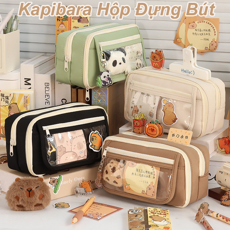 Kapibara Hộp đựng bút,chì hộp bút,Hoạt hình dễ thương Túi bút,chì sang trọng Học sinh Túi bút,Văn phòng phẩm Túi lưu trữ