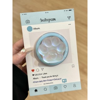 Ốp điện thoại giá đỡ từ tính Gradient Blue Cat Claw sang trọng cho iPhone16 15 14 13 12 Pro Max bảo vệ camera chống sốc chống rơi cứng phía sau